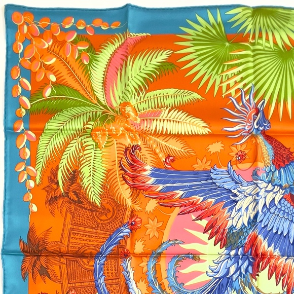 NWT Hermès Scarf "Mythiques Phoenix" Turquoise - Picture 7 of 10